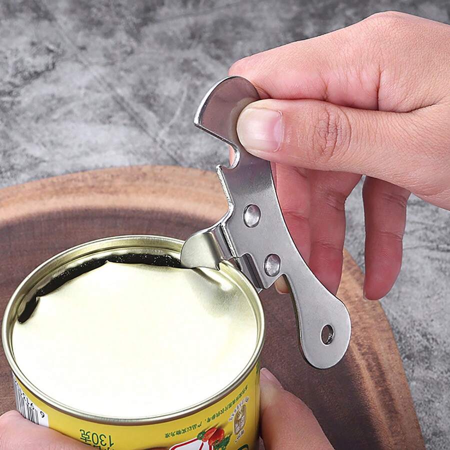 2pcs Stainless Steel Easy Fruit Can Opener, Multifunctional Tin Can Bottle Opener - View 1
