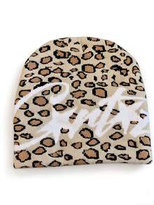 Unisex Leopard Print Beanie Hat - Multicolor - View 11
