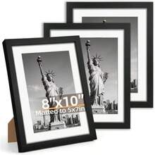 8x10 Picture Frame Set Of 3 Display Pictures 5x7 Wit Mat Or 8x10 Wiut Mat Poto Fr   Mounting Or Table Top Display Black - Black - View 7