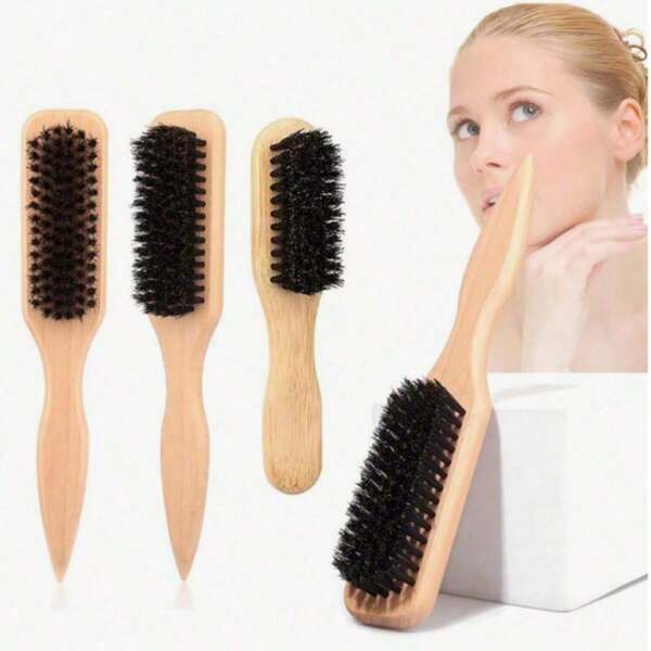 Perie cu peri de mistreț pentru păr și barbă, pentru bărbați și femei - Perie profesională cu peri de păr de cal, fără parfum, pentru coafare, curățarea decolorărilor și a mașinilor de tuns, instrument de netezire, articole esențiale pentru călătorii și vacanțe, accesorii de păr pentru femei, perie, perii de păr, perie de contur, perie de păr, pieptene de păr, pieptene de păr, perie de descurcare