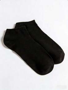 20/30 Pairs Women Black White Grey Ankle Socks, Fashionable Minimalist Short Socks - Black - View 2
