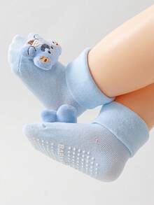 2 Pairs 2026 Spring A-Class Cotton Cartoon Baby Socks, Soft & Skin-Friendly Newborn Infant Rattle Socks - Multicolor - View 9