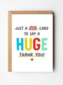 1pc Thank You Greeting Card With Envelope – "A Little Card To Say A Huge Thank You", Cute Appreciation Card For Friend, Teacher, Coworker, Gratitude Card - Multicolor - View 7