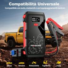 PGNOOGE 5000A Arrancador De Coche, Booster De Batería 22800mAh (Para Motores De Gasolina Hasta 8.5L), Arrancador De Emergencia Auto 12V With Linterna, Pantalla LED, Carga Rápida USB - 5000A-m10A - View 8