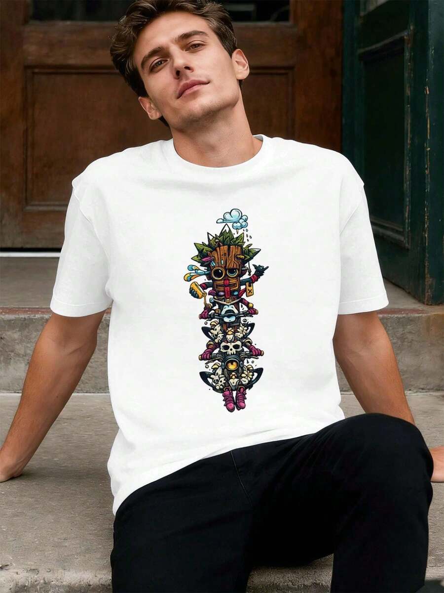 Camisetas talla grande para hombres - Blanco - Ver 1