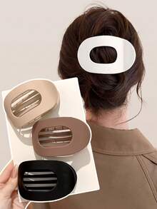 Conjunto de 4 Presilhas de Cabelo Crocodilo Planas e Minimalistas, Presilhas Redondas e Planas para Mulheres, Presilhas Antiderrapantes, Presilhas de Cabelo com Design Arqueado, Acessórios de Cabelo Minimalistas Retrô, Presente de Natal, Lembrancinha de Natal, Presente de Natal para Mulheres, Presente de Natal, Presente, Lembrancinha de Natal, Presente para Mulheres, Presente, Presente de Natal, Acessórios para Cabelo - Multicolorido - Ver 3