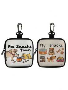 1pc Dog Pattern Treat Bag With Hook And Zipper - Pet Training Set, Suitable For Puppy Training, Dog Food Storage And Outdoor Walking, Durable Polyester Material, Cute Dog Pattern, Perfect For Dog Owners, Dog Treat Bag, Essential For Walking Dogs, Lively Dog Design, And Reliable - Multicolor - View 15