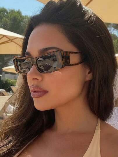 1 Pair Women's Fashion Hollow Cat Eye Fashion Glasses, Daily Wear, Decoration For Street, Holiday, Travel