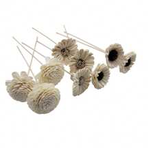 6.5cm Flores difusoras de crisantemo de madera sola, flor decorativa superior para varillas aromáticas, arreglo floral DIY jarrón decoración del hogar - Flores mixtas (3 piezas) - Ver 2