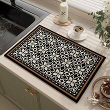 1pc Coffee Pad, Suitable For Kitchen Countertop, Coffee Bar, Dish Drying Mat, Compatible With Coffee Maker, Coffee Pot, Espresso Machine - Black - View 11