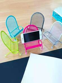 1pc Creative Adjustable Phone Stand | Cute Desktop Lazy Stand | Universal Smartphone Stand | Portable Phone Chair Stand (Standing) - Multicolor - View 4