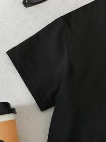 Bộ đồ 2 món chủ đề không gian dành cho bé trai! Áo thun có logo và dòng chữ "KHÁM PHÁ NHỮNG ĐIỀU CHƯA BIẾT" + Quần cargo - Xám - Xem 5