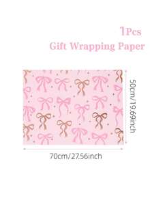 3pcs Foil Bowknot Gift Wrapping Bags - Pink & Gold Glitter Bow And Plaid Design With Heart Cutout | Elegant Girly Gift Packaging For Birthday, Baby Shower, Wedding, Valentine's Day | 19.69 X 27.56 Inches - Multicolor - View 9