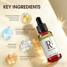 2.5%视黄醇抗衰老面部精华液 30ml，蕴含维生素E和透明质酸，抗皱深层补水，适合所有肤质。 - Retinol - 查看 6