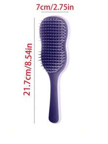 1把防缠绕梳，带防滑手柄和头皮按摩功能，适用于卷发、直发、干发或湿发，学生及旅行必备品 - 多色 - 查看 5