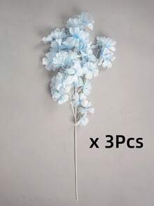 3/1pc Pale Blue Artificial Apple Blossom Branch - Artificial Cherry Blossom Decor, Realistic Floral Decoration, Suitable For Wedding, Engagement, Valentine's Day, Plastic Fake Flowers, Can Be Used For Home And Hotel Ceiling, Tabletop, Wedding Decor, Vase Filler - Multicolor - View 7