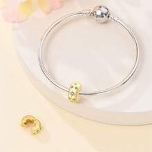 A Silver Plated Gold Series - Star Moon Dragonfly Buckle Bead Suitable For 3mm Original Bracelet Necklace DIY Bead Women's Daily Gift Birthday Party Holiday Gift - Gold - View 5