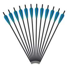 12Pcs Crossbow Bolts Carbon Arrows 20 Inch Hunting Archery Crossbow Arrows With Half Moon Nocks 125 Grain Removable Tips - Blue - View 12