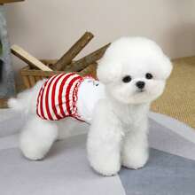 Pet Clothes, Dog Apparel, Cat 4-Leg Outfit, Spring/Summer New Arrival, 4-Leg Casual Jumpsuit, Cartoon Striped Suspender Pants - Black - View 11