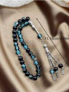 1pc 33 Beads Triple Strand Cracked Agate Ramadan Prayer Beads, Portable Daily Use Unisex - Multicolor - View 2