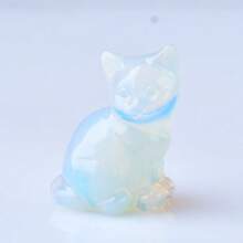 CUPIDCRYSTAL Natural Amethyst Carved Cat Figurine, Perfect Valentine's Day Gift, Healing Crystal Decor, Crystal & Stone - Multicolor - View 13