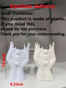 1pc Black & White Plastic Handmade Creative Human-Shaped Makeup Brush Holder - Unique Decorative Human-Shaped Makeup Brush Holder, Desktop Makeup Brush Organizer, Made Of Decorative Resin Material, Non-Slip Design, Sculptural Decor, Lightweight And Portable, Handmade Desktop Or Bathroom Cosmetic Storage Rack, Fashionable Non-Slip, Suitable For Valentine's Day Gift Or Back To School Season - View 10