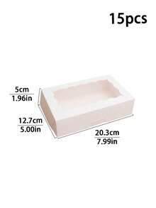 5个/10个/15个装波浪形窗口糕点盒，甜甜圈盒，大号饼干盒，蛋糕盒，糖果盒，挞盒，糕点盒，巧克力盒，饼干盒，派对盒，生日盒，复活节假日派对盒，聚会礼品包装盒，挞盒包装盒 - 查看 16