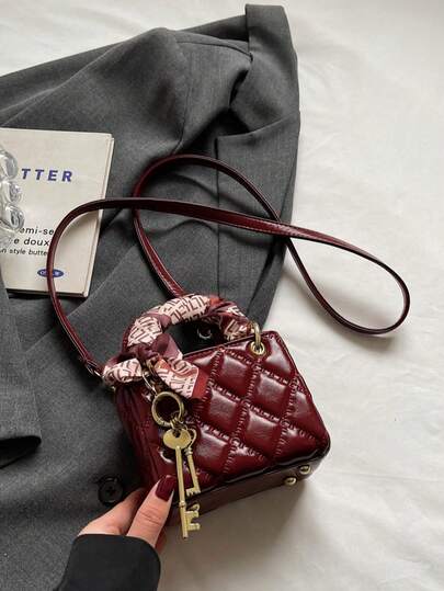 Small And Niche High-End Daifei Handbag For Women 2025 Fashionable New Diamond Grid Handbag, Single Shoulder Crossbody Bag, Christmas Gift, Travel Party Travel