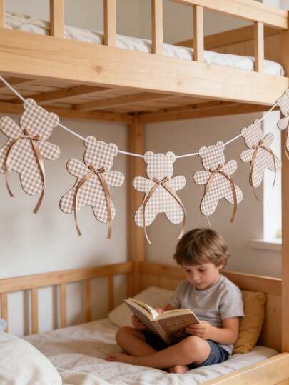 OBOVAY 1 chiếc gấu giấy trang trí phong cách Boho unisex, hình gấu treo tường, thích hợp cho phòng trẻ sơ sinh, phòng ngủ, phòng trẻ em, trang trí nhà cửa, phụ kiện cho bé gái, trang trí tường.