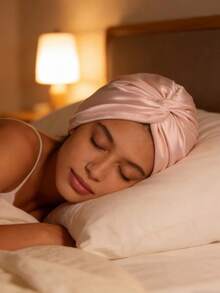 Silk Bonnet Satin Bonnet Satin Silk Sleep Cap: Extra Large Braided Elastic Drawstring Headwear For Long Curly Hair Unisex Night Cap - Multicolor - View 2