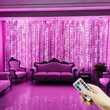 Indoor & Outdoor Decor, Valentine's Day Decor, Remote Control Curtain Lights, Holiday Lighting, Yard Decor, USB Powered Camping Decor Lights, Holiday Wreath Fairy Lights, 4 Light Colors, 8 Lighting Modes Romantic Decor Lights For Wedding Party, Room Curtain Lights, Dinner Party Decor Lights, Birthday Party Decor Lights, Christmas & Halloween Decor Lights, Garden Decor Lights - USB Curtain Light String - View 25