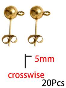 20pcs Stainless Steel 4 5 6 8mm Round Ball Stud Earring Loop Hooks Posts Earrings Back For DIY Jewelry Making Supplies Wholesale - Earrings - View 18