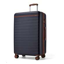 Valise rigide légère PC+ABS trolley 20‑24‑28 pouces, bagage cabine, roues 360°, cadenas à code, poignée télescopique, bagage voyage business unisex femme homme, lot 3 pièces disponible - Bleu marine - Voir 12