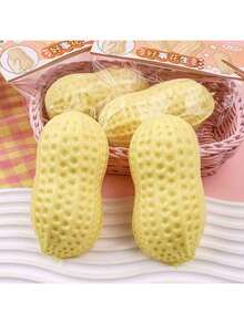 仿真挤压花生硅胶减压玩具感官解压装置，适用于办公室放松/聚会互动场景，创意花生挤压玩具，用于缓解压力，适用于办公室、学校，是生日、节日、家庭聚会的理想礼物。 - 彩色 - 查看 5