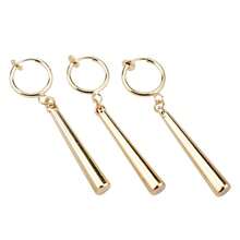 3pcs Zoro-Inspired Minimalist Modern Metal Cylinder Hoop Earrings, Gold Color Unique Design Women Earrings, Layered Wear Street Style - Gold - View 12