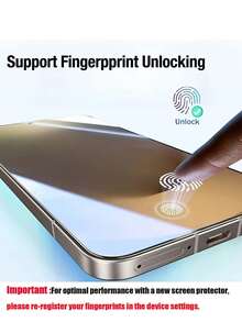 XINHONGYU 2片裝三星 Galaxy S 系列高畫質螢幕保護貼，支援 0.2 秒指紋解鎖，相容 Galaxy S2 Ultra/26+/26/Galaxy S25 Ultra/S25+/S25/S24 Ultra/24 Plus/24/23/22/21，高畫質鋼化玻璃，全螢幕覆蓋，防指紋、防摔、防刮、零氣泡 - 2個 - 查看 8