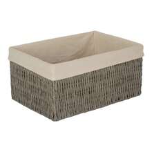 Red Hamper White Cotton Lined Woven Twisted Paper Storage Basket - Transparent Black Model - View 7