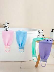 1pc Drawstring Exfoliating Loofah, Scrub Back Brush, Strong Cleaning, Unisex - C - View 4