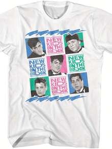 New On The Block 80s Boy Band Adult White Short Sleeve T Shirt Vintage Style Graphic Tee - 白色 - 查看 12