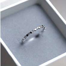 Delicate Star Stackable Rings, Silver-Tone Minimalist Style Jewelry For Women - Silver - View 6