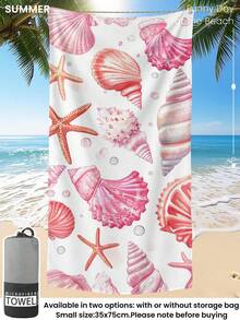 1条印花沙滩巾/泳巾,粉色贝壳图案浴巾,时尚沙滩巾,超强吸水,适用于浴室、游泳、健身、瑜伽等场合。柔软舒适的超细纤维材质,轻便易携,防风、防晒、防沙,适合夏季旅行度假,也可作为浴室装饰。建议选择常规尺寸和加大尺寸(小号35*75厘米,建议150厘米及以上)。 - 粉色 - 查看 7