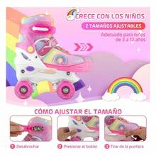 Patines De 4 Ruedas Ajustable Para Niños Niñas Con Luz Led S 50 Mm - M - Ver 3