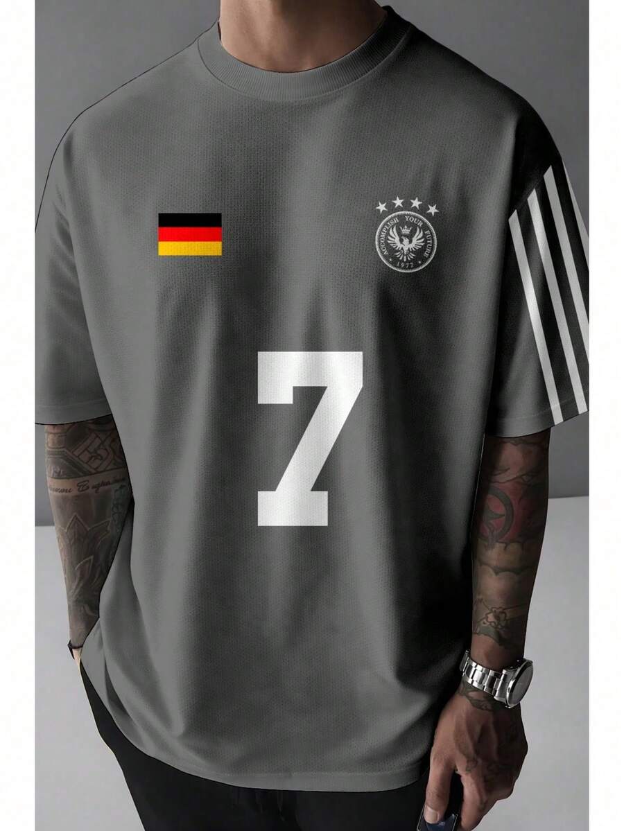 T-Shirts : Sporty, Dry Fit, German, Casual - Grey - View 1