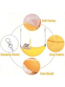 1pc Small Animal Hamster Cotton Banana Hammock, Cute Banana Shaped Hanging Nest, Warm Home For Small Rodents - View 10