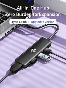 HP Bộ chuyển đổi USB C 4 trong 1, trạm kết nối sạc PD Type C với HDMI 4K, bộ chuyển đổi tương thích với MacBook, đế chia đa cổng (Đen, Trắng, Nâu sữa, Bạc) - Xem 6