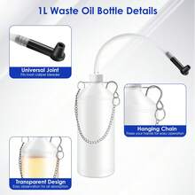 3L Manual Brake Bleeder Kit One Person Brake Bleed Vacuum Pump Automotive Brake Fluid Bleeding Kit With 1L Waste Oil Bottle 4 Master Cylinder Adapters Gloves Funnel Fit For Most Vehicles - White - View 5