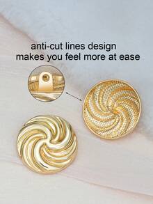 10pcs Metal Decorative Buttons, Exquisite Swirl Design, Suitable For Coats, Sweaters, Suits, Uniforms, Cardigans And DIY Craft Decoration, Fashionable Sewing Accessory, Textured Metal Buttons - Multicolor - View 12