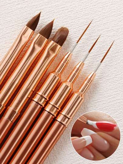 1支UV凝胶美甲刷，聚合物延长胶刷，美甲勾线刷，法式美甲刷，硬胶美甲刷，专业美甲设计