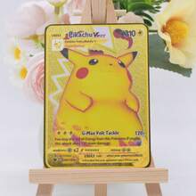 pokemon 10000张皮卡丘Vmax宝可梦金属卡，英文DIY阿尔宙斯喷火龙金色限量版儿童收藏卡 - 彩色 - 查看 10