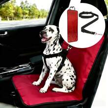 2件套宠物车载配件 - 可调节狗狗车载安全牵引绳，防狗冲撞汽车座椅套 - 适用于大多数车型 - 彩色 - 查看 3